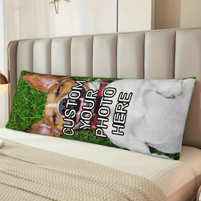 Make Your Own Photo Body Pillow Cover, Reversible Print, Soft Plush Material, Customized with Your Pet's Picture, Perfect Anniversary or Valentine's Gift for Friends - Features Zipper Closure, Airy Fabric, Measures 20x54 inches (Pillow Sold Separately) -