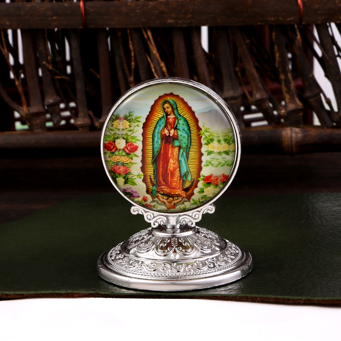 1 piece of religious ornamentation, including antique church decorations, Virgin Mary figurine, and zinc alloy home decor.