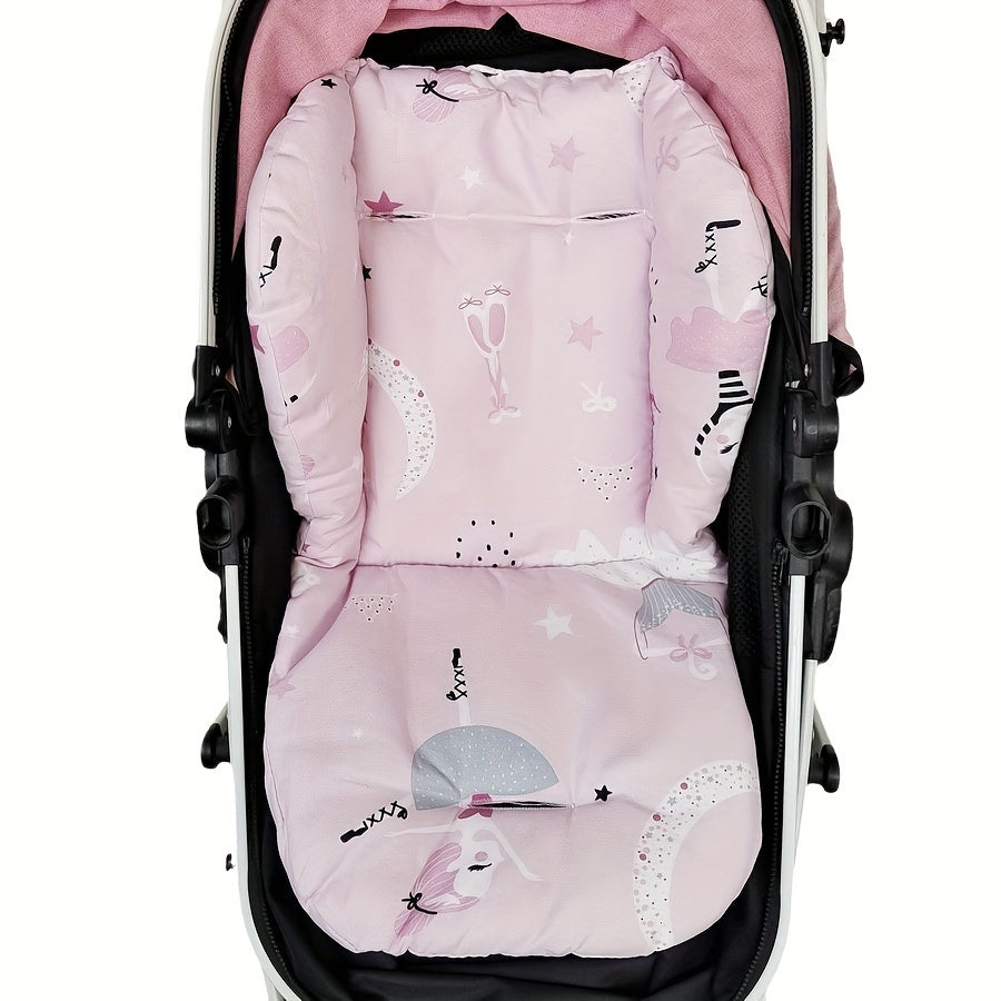 Soft polyester stroller liner for babies aged 0-3 years, providing comfort and warmth all year round. This breathable cushion pad offers support for your baby's chair, making it easy to clean and perfect for use in any toddler pram.