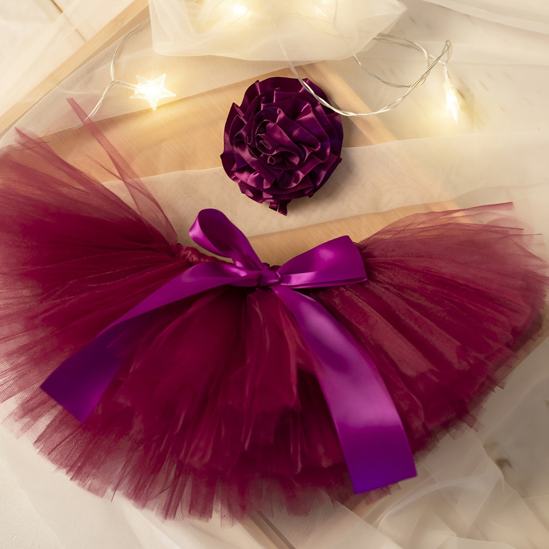 Lovely Purple Ballet Tutu Skirt & Headband Set for Girls - Ideal for Kids' Photoshoots, Birthday Parties & Special Presents