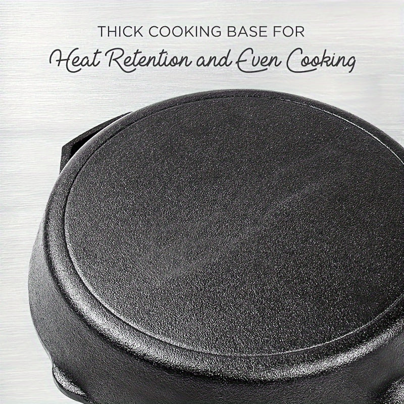 One piece of cookware - a deep frying pan measuring 25.91cm, with a non-stick coating and classic skillet design. This cast iron saute pan is suitable for use on gas stovetops and induction cookers. A must-have kitchen utensil that is perfect for