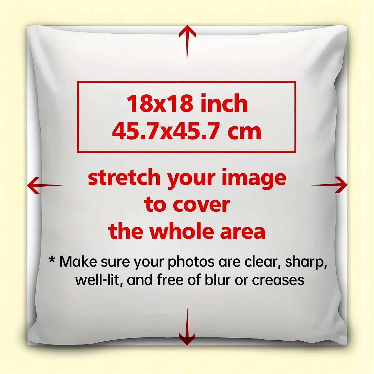 Customize your own 45.72x45.72 cm Polyester Plush Pillowcase with Personalized Family Photo. This soft and cozy pillowcase features a single-sided print and does not include the cushion.