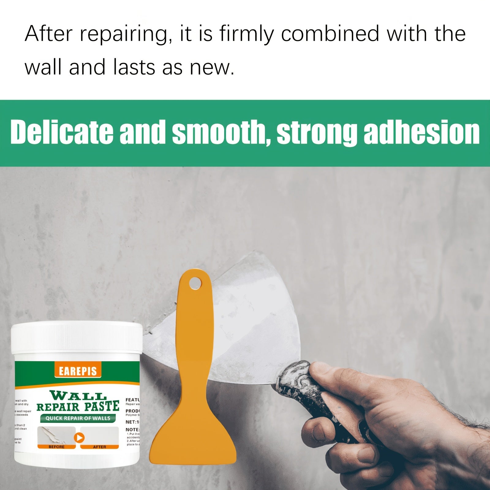 Quick-Dry Wall Repair Paste - Ideal Solution for White Walls, Leaves No Residue, A Must-Have for Home Cleaning