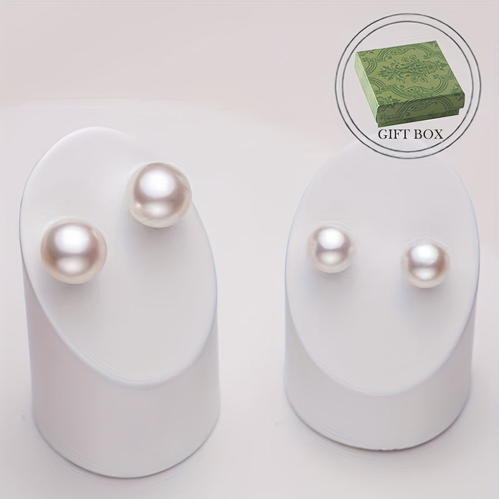 Upgrade your style with a pair of stunning French-inspired Freshwater Pearl earrings. Made with S925 Sterling Silver studs, these elegant 7-10mm pearls are perfect for everyday wear, gifting, and special occasions like Valentine's Day. Weighing only