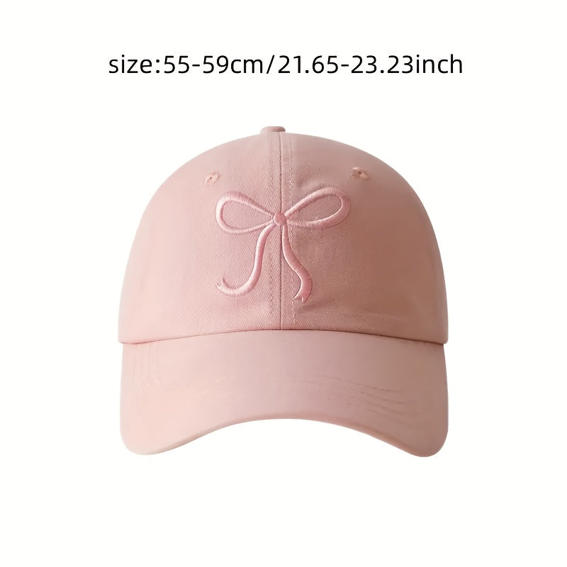 Stylish bowknot baseball cap for women, adjustable and lightweight with sun protection. Ideal for New Year's and casual wear.