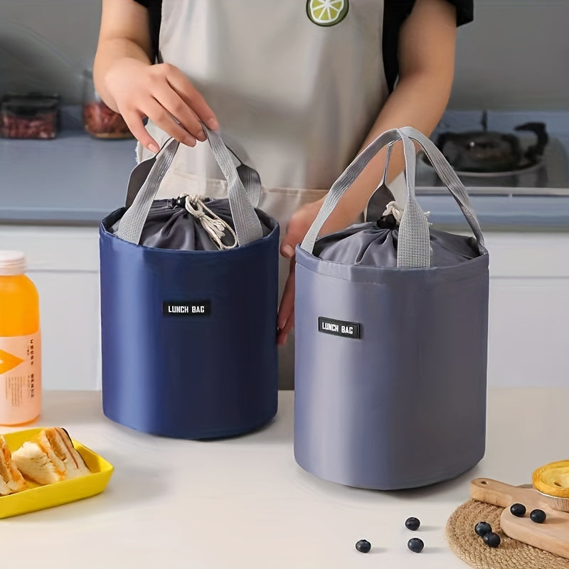 The versatile 1pc Twill Cylinder Bento Bag is perfect for outdoor picnics, with an included ice pack to keep your food fresh. This waterproof bag also doubles as a lunch box, making it ideal for back to school or college. Hand washable and insulated