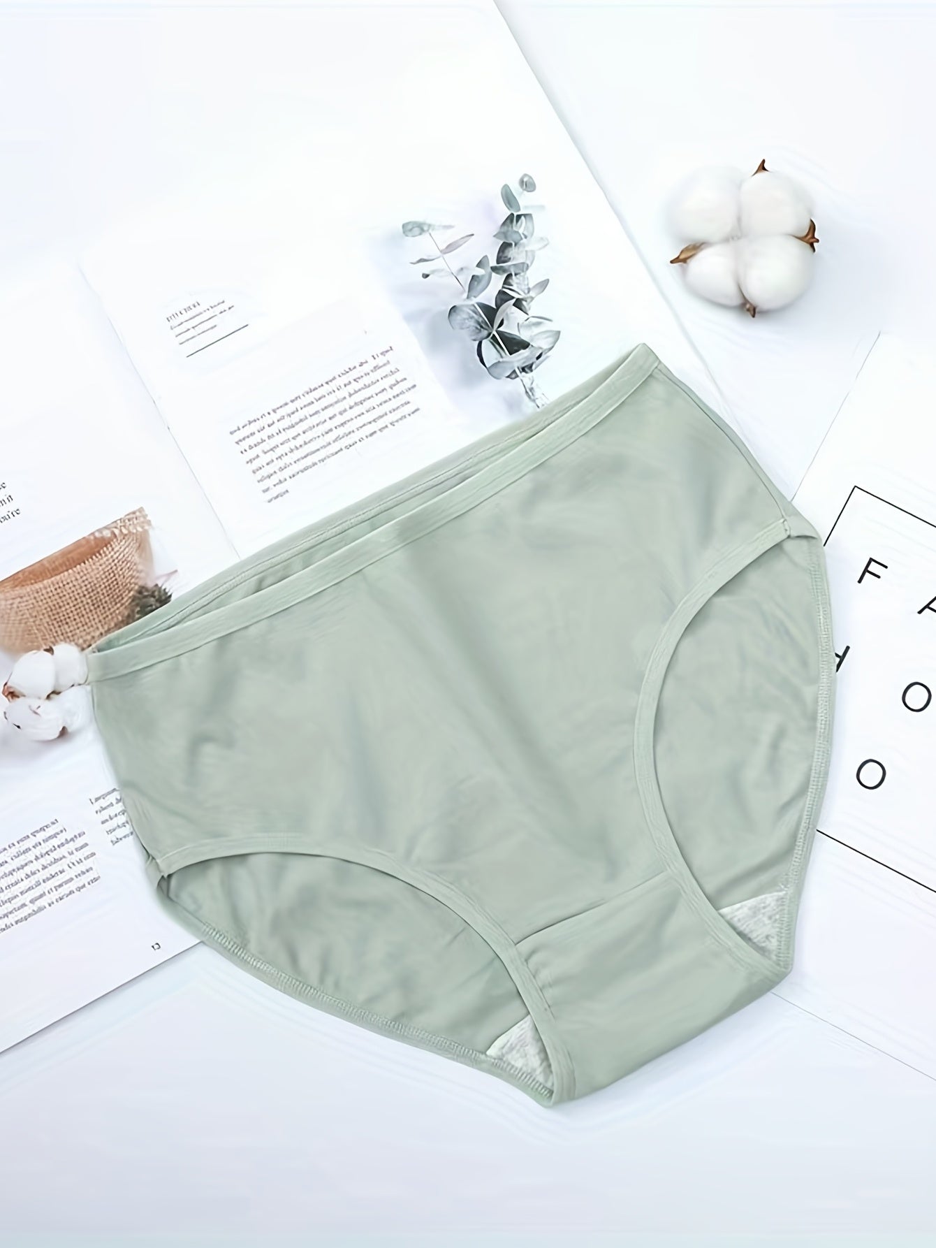 5 Simple Solid Briefs for women, high waist, comfy, breathable, stretchy intimates.