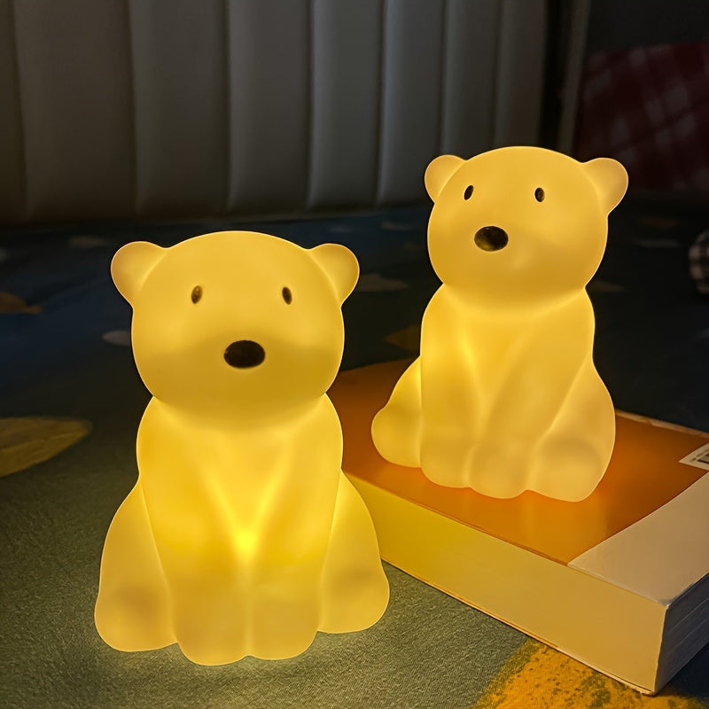 Get your hands on this adorable Cartoon Polar Bear Night Light! This energy-efficient LED lamp is rust-resistant and comes with a convenient toggle switch. Perfect for adding a touch of whimsy to your bedroom or living room decor, this plastic countertop