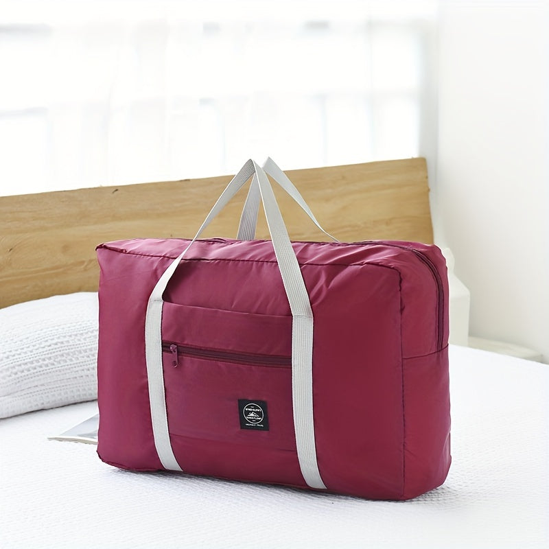 Foldable nylon travel bags with large capacity for women and waterproof handbags for men.