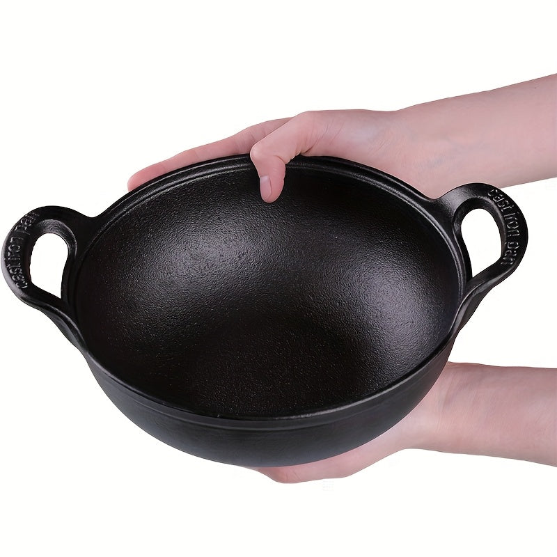 Pre-seasoned cast iron skillet with dual handles - non-stick and durable cookware for outdoor grilling and camping, mini and versatile