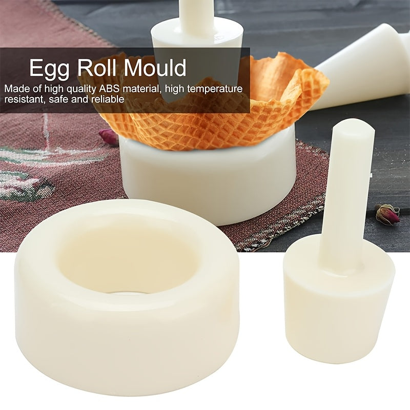 Make your own waffle cones at home with this set that includes a reusable ice cream cone and egg roll mold. This easy-to-use kitchen gadget is made of durable PP material and is perfect for cooking and baking.