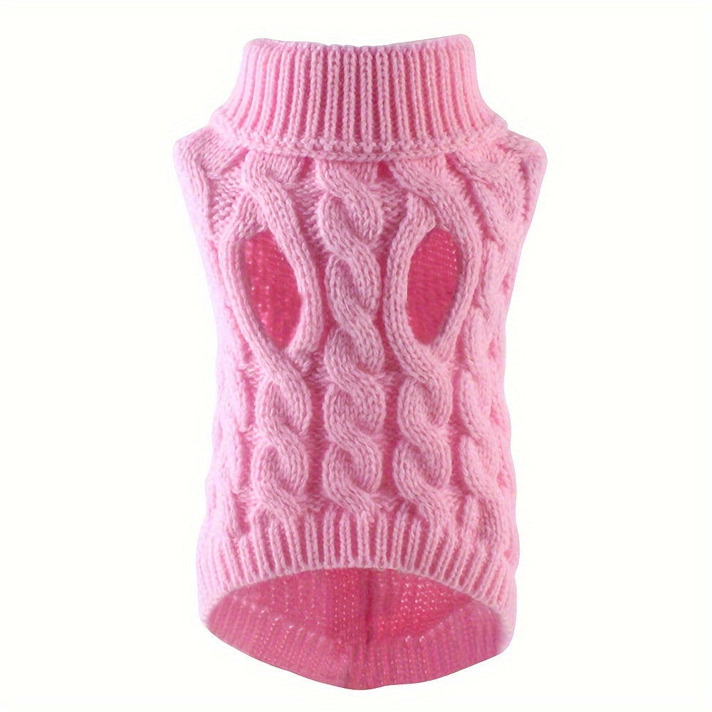 Soft pet sweater for cats and dogs, perfect for small to medium breeds, can be machine washed.