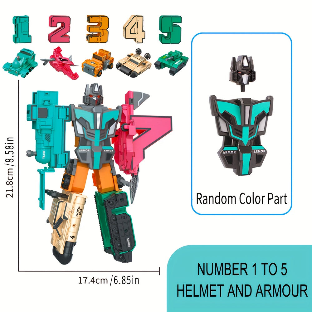 Creating a Vehicle Shape Combination Robot Model to Develop Kids' Number Cognition and Hand Ability Through DIY Modeling - Ideal Boy Birthday or Holiday Gift