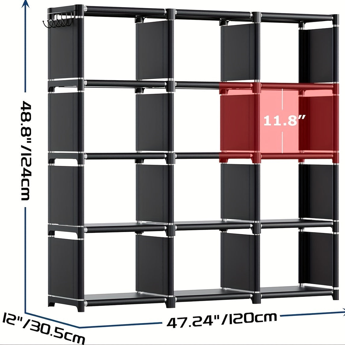 Mavivegue Book Shelf, 12 Cube Storage Organizer for Bedroom, Living Room, Home, Office.