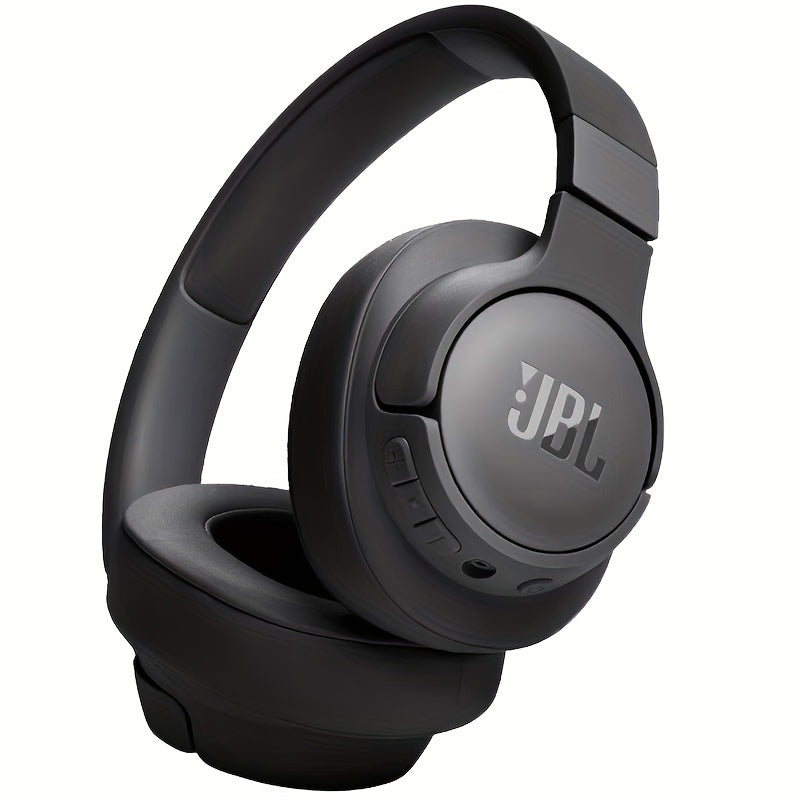 JBL TUNE 720BT Over-Ear Wireless Headphones with sound isolation, volume control, condenser mic, 3.5mm jack. Non-waterproof plastic design for phone, sports, exercise. Long battery life