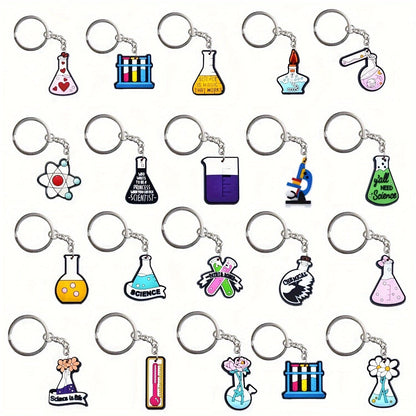 [Top Pick] Assortment of Keychains with Science-Themed Designs: Test Tubes, Flasks, Biology, Chemistry, and More – Perfect for Student Gifts and School Events!