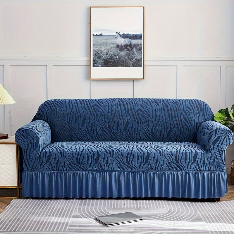 Stretch integrated sofa slipcover for home decor protection.