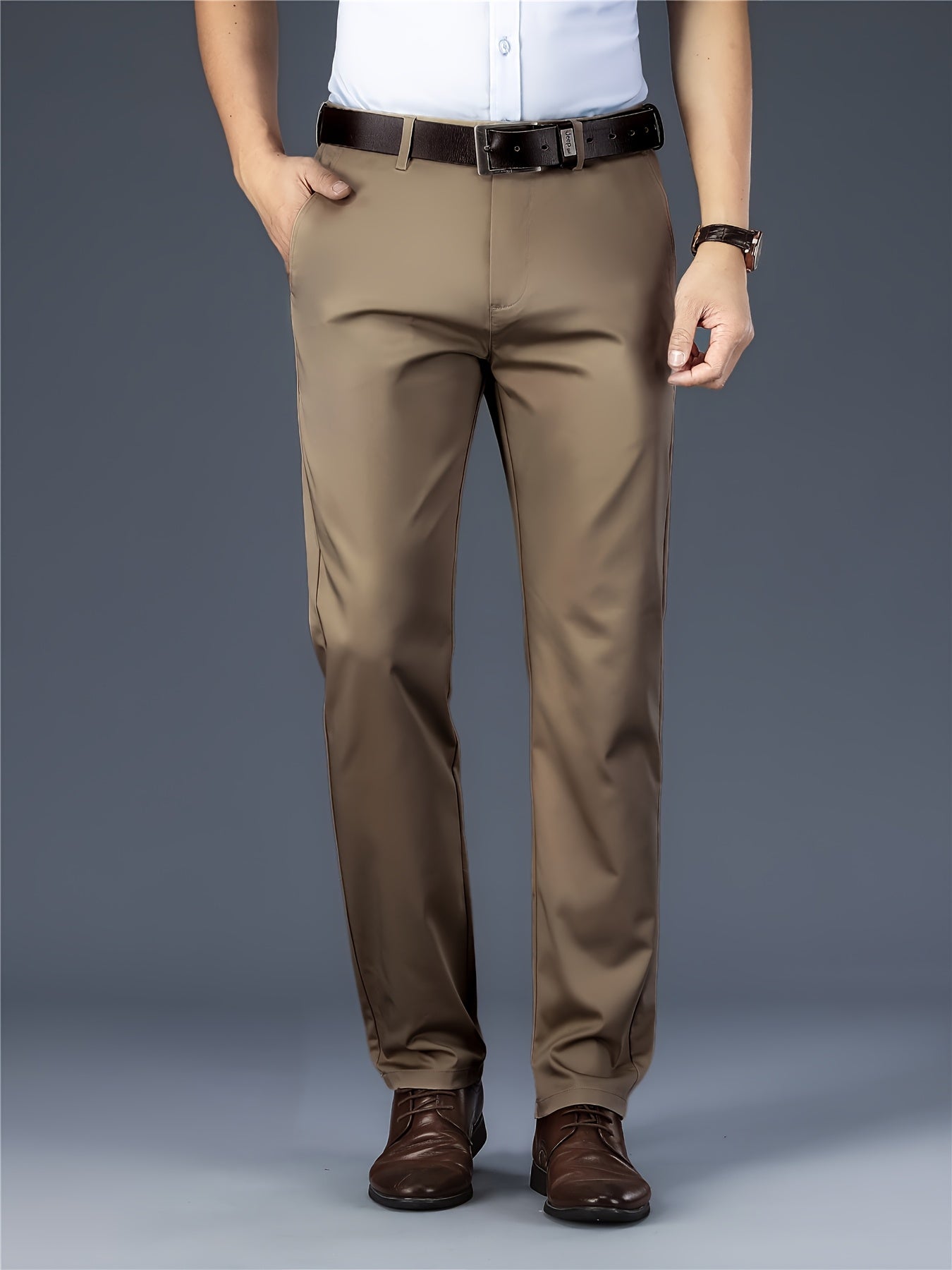 Men's versatile casual formal pants with a classic design and comfortable fit, perfect for casual or business wear.