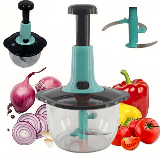 Multifunctional Food Chopper, 1 Piece: Fast Manual Press Cutting Tool for Vegetables, Fruits, Herbs, Salsa, Puree, and Pesto. Perfect for Kitchen, Cooking, Everyday Use, and Garlic Lovers: A Must-Have Holiday Gift!