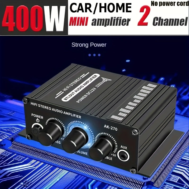 New Universal Car MP3 Mini Power Amplifier 400W Stereo Audio Sound Amp for Home Theater.