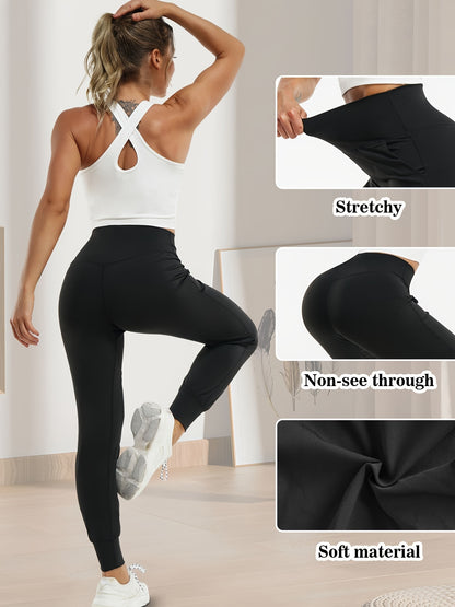 Shaping high-waist sporty pants for women, providing tummy control and support.