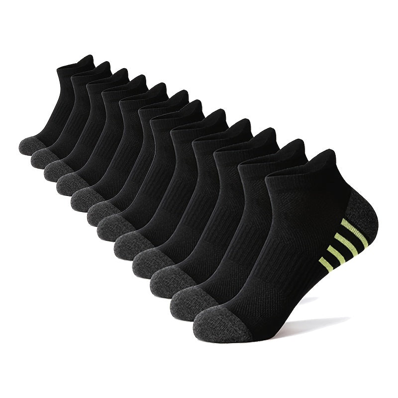 Men's casual striped sports socks, breathable and soft, ideal for summer fitness.