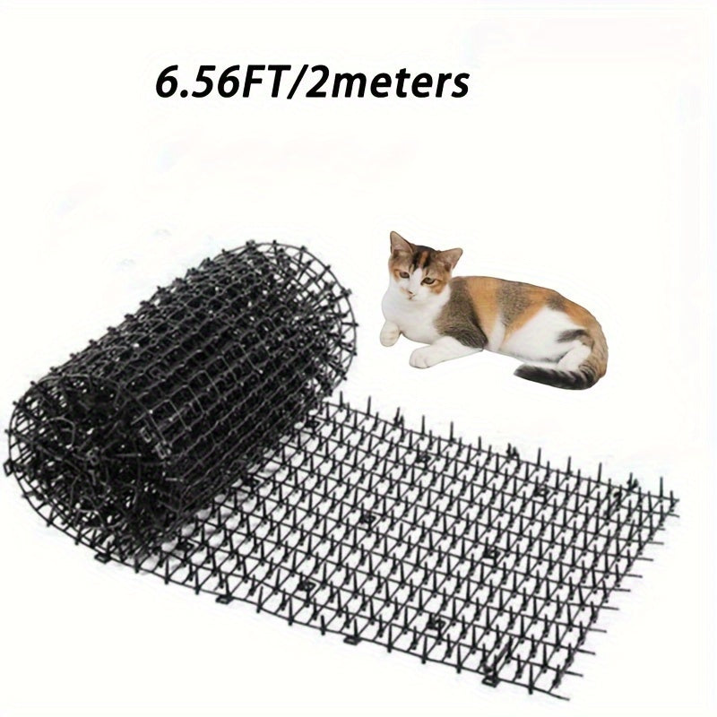 Cat and dog repellent mat with spikes for indoor and outdoor use. Comes with 8 garden nails.