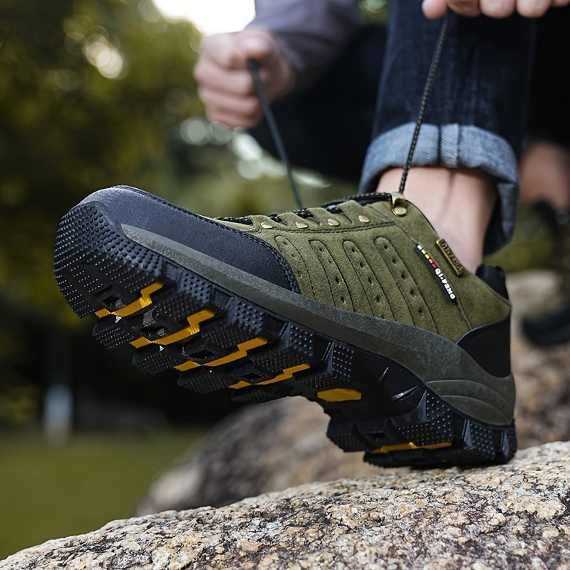 Sturdy men's hiking shoes: comfortable, breathable, lightweight, and skid-resistant for hiking, hunting, and camping.