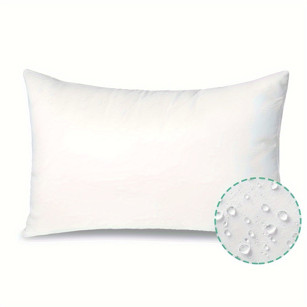 Waterproof and oil-resistant white waist pillow core, suitable for indoor/outdoor use in various settings, machine washable. Dimensions: 30.48x50.8 cm.