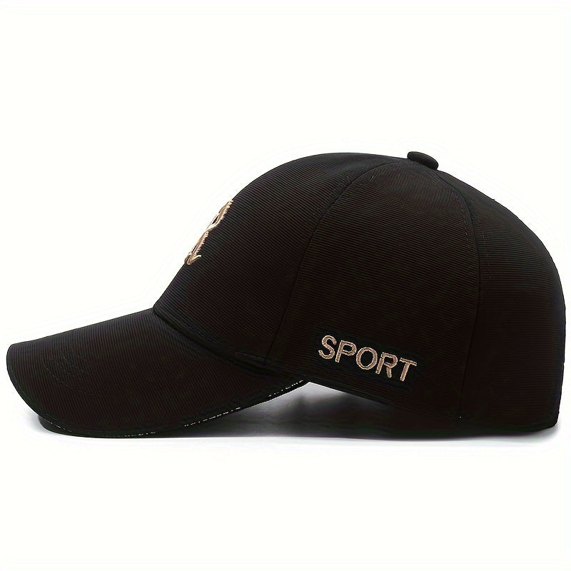 One 3D Embroidered Letter Baseball Cap made of soft polyester, hand washable, adjustable, breathable, UV protection, suitable for cycling, golf, outdoor activities, and holidays.