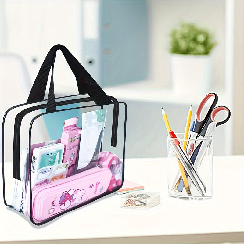 Large Clear PVC Storage Bag with Zipper - Waterproof Organizer for Toys, Crafts & Books, Reusable with 3.2 Cubic Feet Capacity