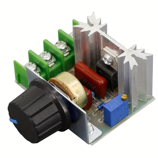 1pc 2000W AC Voltage Regulator for Home Improvement, Controls Motor Speed with 50-220VAC Dimmer SCR.