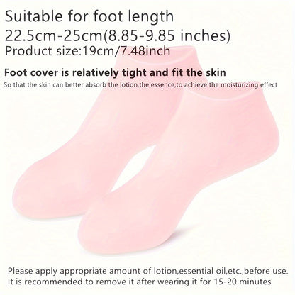 Silicone gloves and socks for soft, fragrance-free hand and foot care.