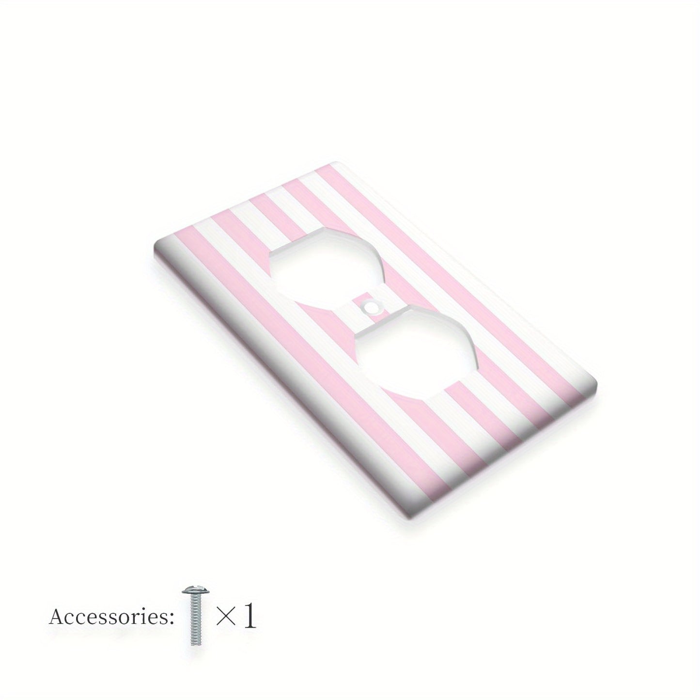 Pink striped light switch cover, stylish and easy to install, no batteries required.