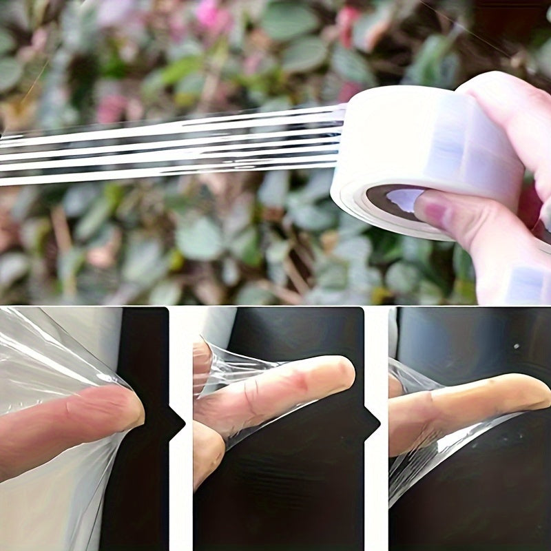 Durable fruit tree grafting tape, 215.0m roll - Stretchable self-adhesive film for plant protection.