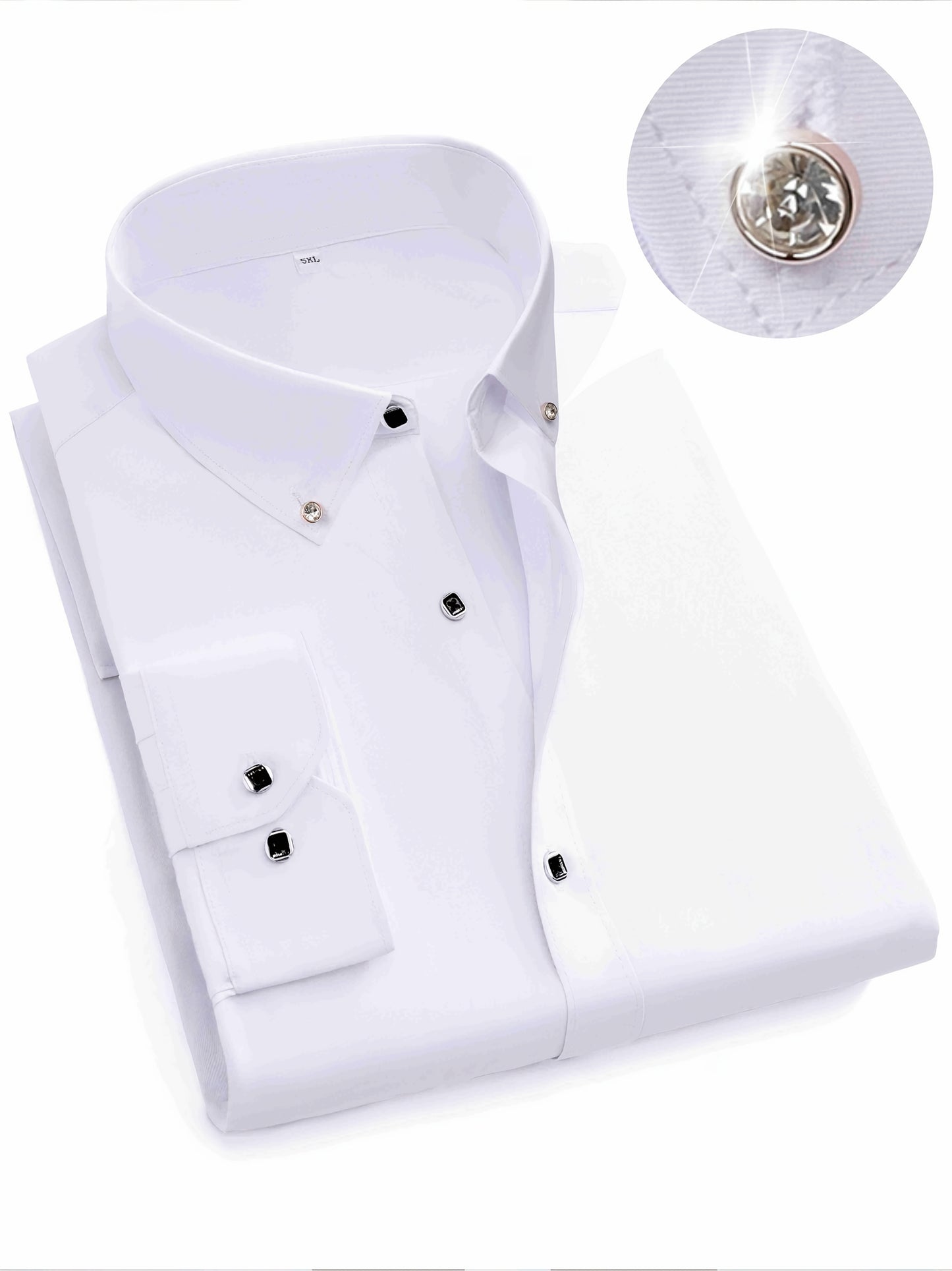 Men's elegant cotton blend shirt with 40% cotton and 60% polyester, regular fit, solid color, breathable fabric with slight stretch, woven, button closure, lapel collar, short sleeve for