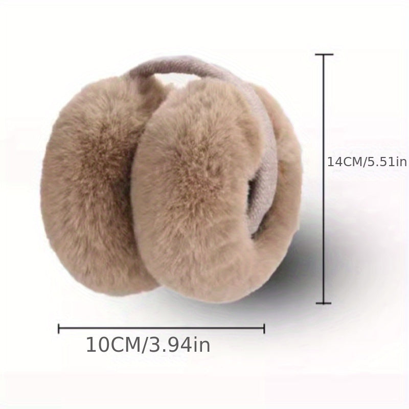 Cozy Foldable Earmuffs - Made from Stretchy, Hand-Washable Polyester for Winter Comfort & Fashion, with Ear Tips and Ear Bags included