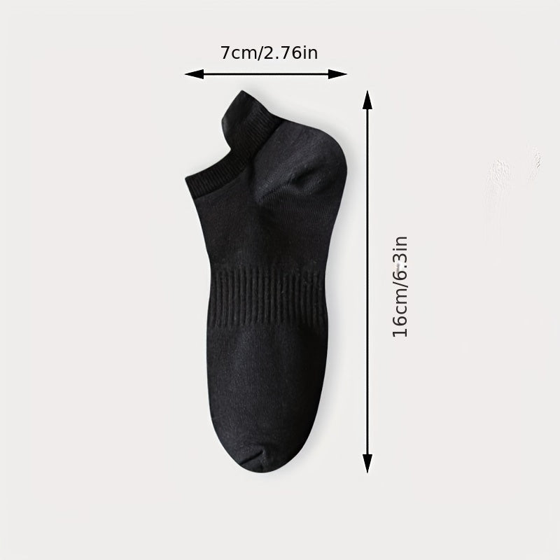 5 pairs of men's breathable, sweat-absorbing, anti-odor short socks for summer, with anti-skid features.