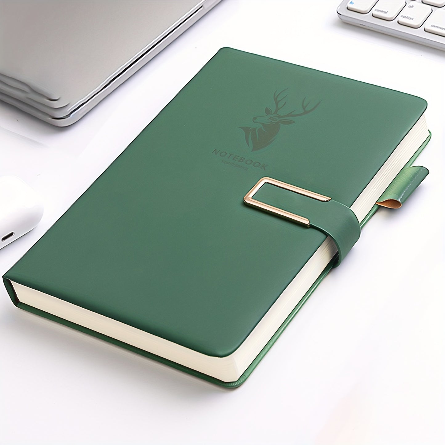 Vintage-style A5 notebook with soft cover, magnetic closure, bookmarks, and waterproof features. Suitable for daily office use or college diary.