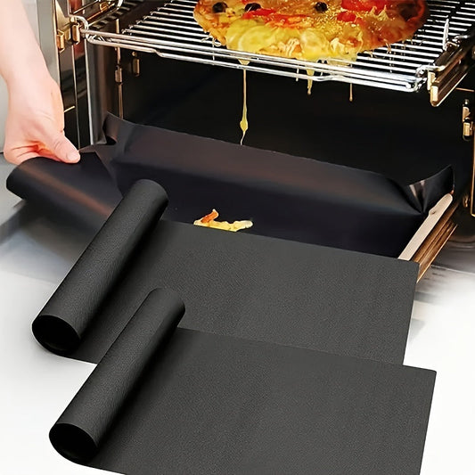 Non-Stick BBQ Grill Mats - Set of 3, High-Temperature Resistant and Reusable Teflon Baking Sheets for Outdoor Cooking and Oven Use