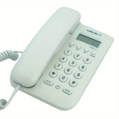 Basic corded landline phone with caller ID display for home office.