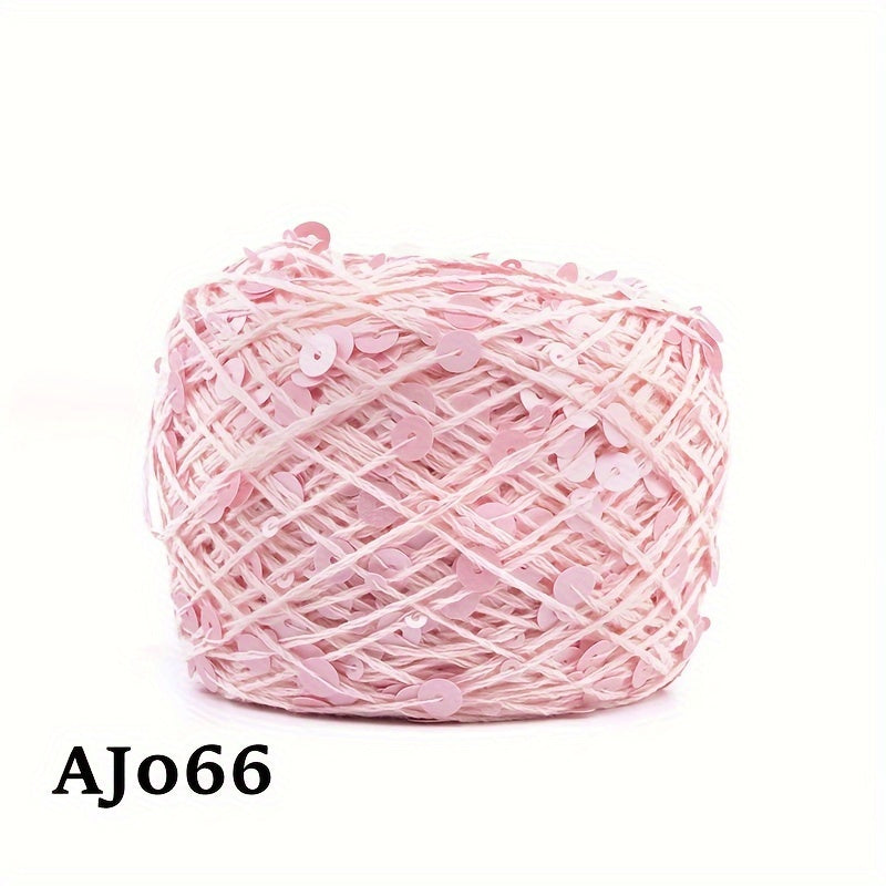 50g of sequin cotton yarn in 3mm and 6mm, perfect for hand sewing and crafts. Available in a variety of vibrant colors for fashion crafting.