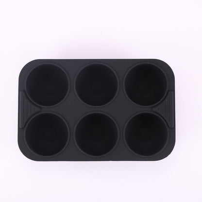 1 piece or pack of 5 pieces, Food-Grade Silicone Egg Bite Mold measuring 17.98cm X 11.94cm. This mold has 6 cavities and can also be used as a cake baking pan for rectangular dual-pot air fryers. It is heat resistant, easy to clean, and safe for use in