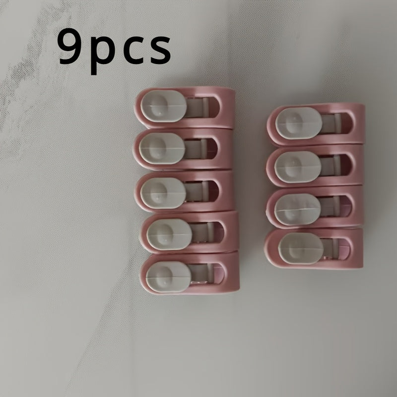 9 pieces of pink needle-free clips for bed sheets and blankets - versatile fasteners for quilts and curtains, easy to install, fix quilt covers securely