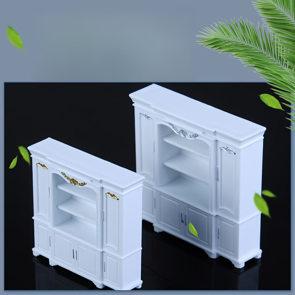 Stylish Small Furniture Set - White Bookcase & Cabinet Combo, Ideal for Home Decoration in Any Space