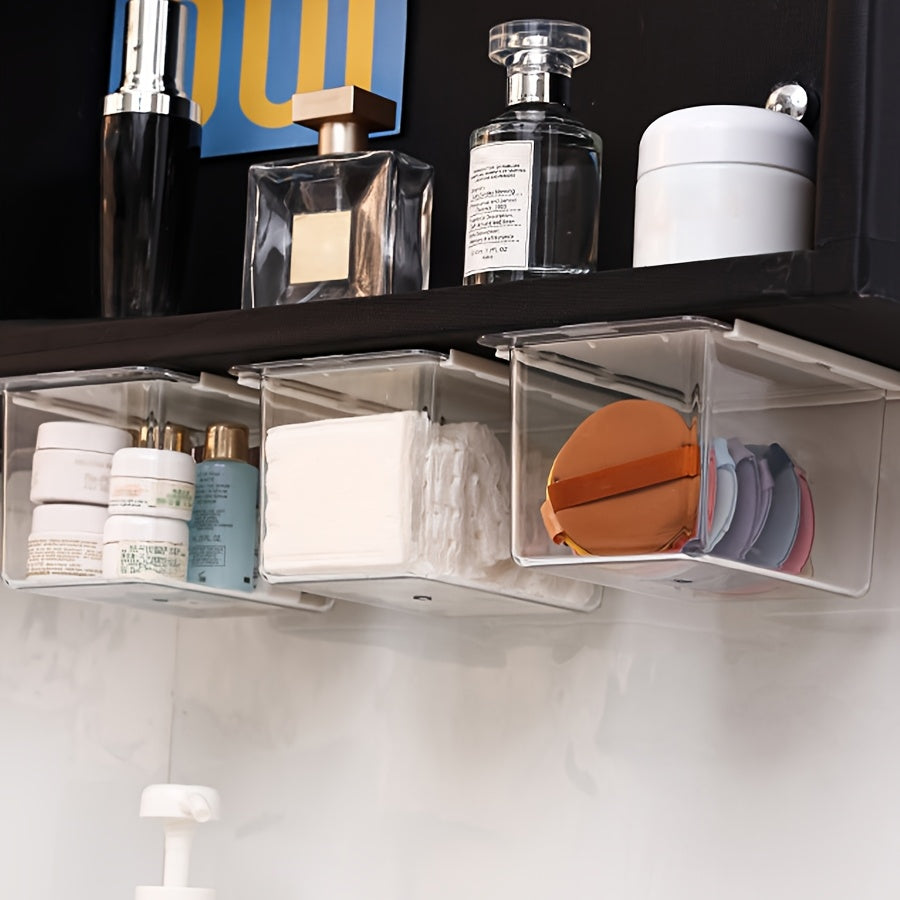 Convenient Cosmetic Organizer for Wall Mounting or Desktop Use - Easy Installation, Ideal for Organizing Cosmetics and Toiletries in Bathroom or Bedroom