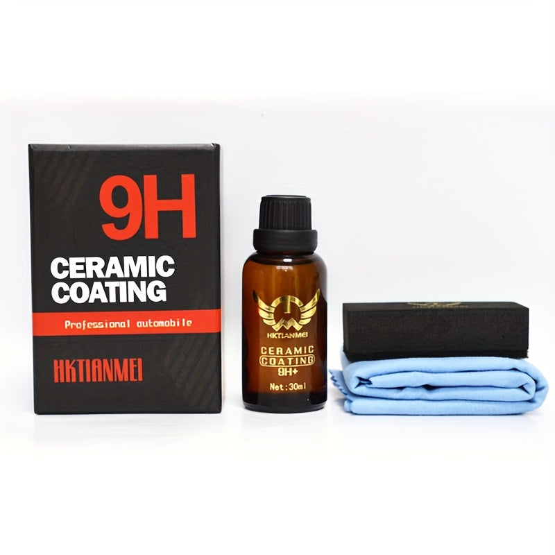 9H Advanced Graphene Ceramic Coating (30ml) for vehicles, provides over a decade of durable protection with a high shine. Use after washing and paint restoration.