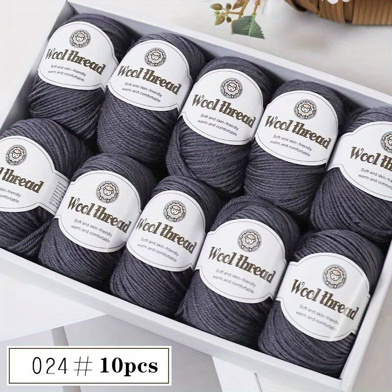 10pcs of Australian Wool Yarn [Approx. 500G/10 Balls Per Pack], Ideal for Crocheting Sweaters, Coats, Vests, Scarves, Hats, and DIY Knitwear, Soft, Warm, and Easy to Knit.