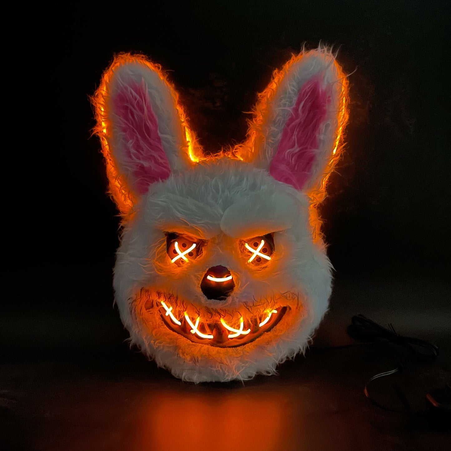 Glowing Rabbit & Bear Masks with LED Lights for Halloween/Easter, Fun Dress-Up Accessories, Perfect for Music Festivals