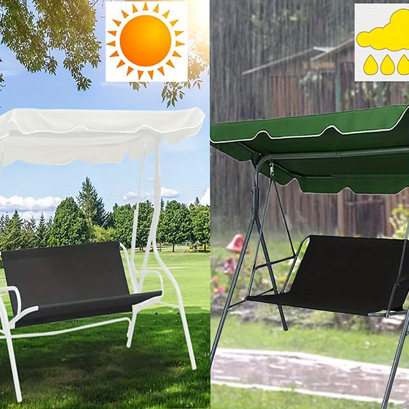 Durable black cover for outdoor swing chair, waterproof and protective.